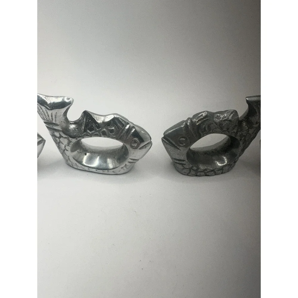 Set Of 4 Fish  Aluminum Napkin Holders
